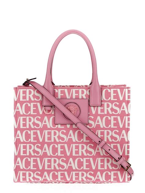 versace monogram leather tote|Versace tote bag pink.